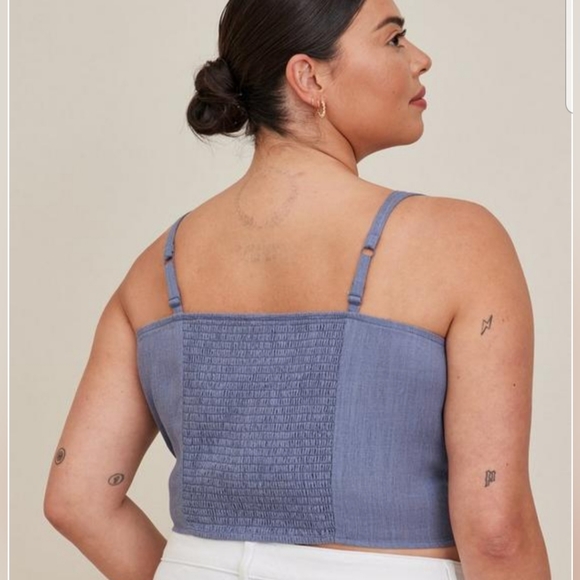 Torrid, NWOT, Linen Blend, Button Front, Crop Tank, Size 3X - Picture 5 of 6